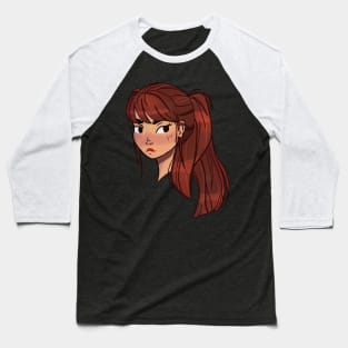 Pony tale girl illustration Baseball T-Shirt